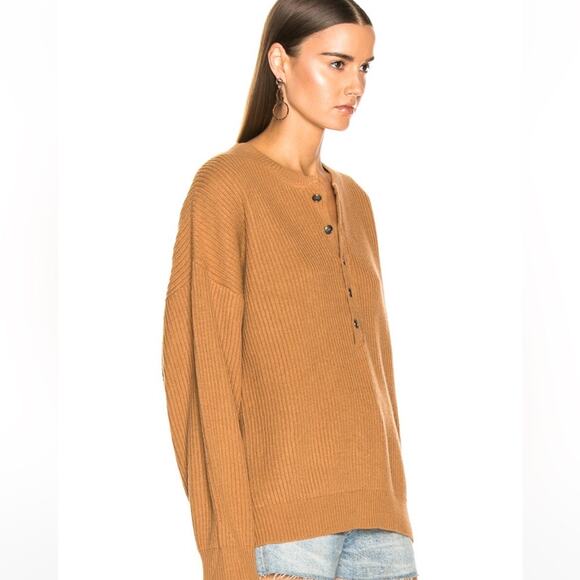 THE GREAT. Henley Button Up Sweater - Picture 3 of 6